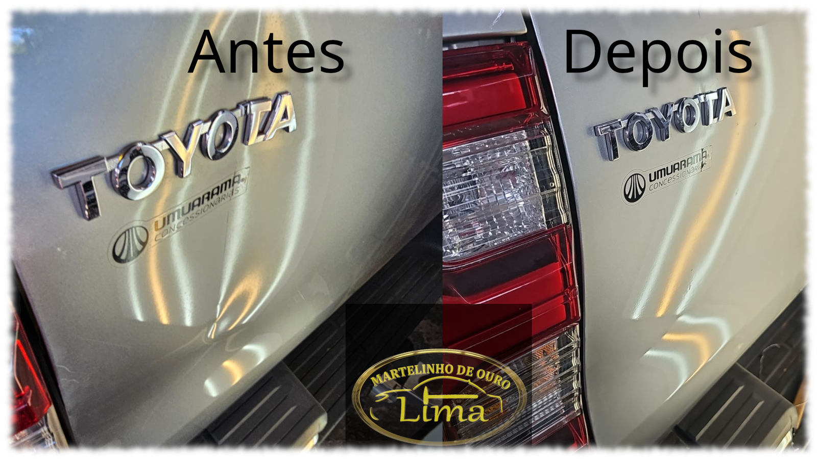 Detalhe do martelinho de ouro corrigindo amassado