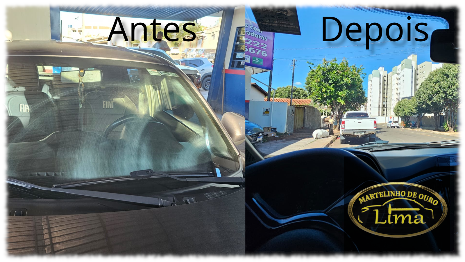 Polimento devolvendo transparência ao para-brisas